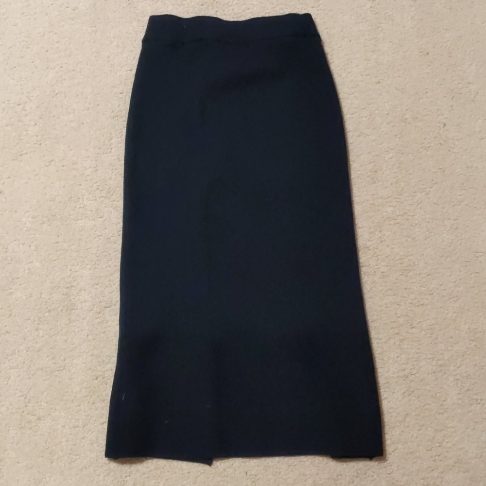 Black ankle length sweater skirt